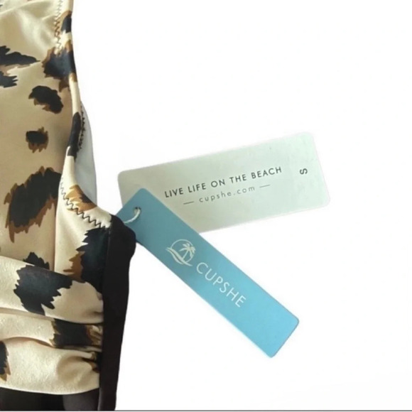 CUPSHE Animal Print One Piece Brown Leopard Swimsuit Size S - Picture 7 of 10